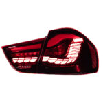 For BMW 3 Series E90 modified version, equipped with M3 model LED headlights, with sequential turn signals and red and black brake taillights - Black, Left - Image 4