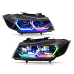 Premium headlight assembly for BMW X3 F25 F26 F98. Full-color RGB LED headlight kit. Plug and play installation - 2014-2017, right side.