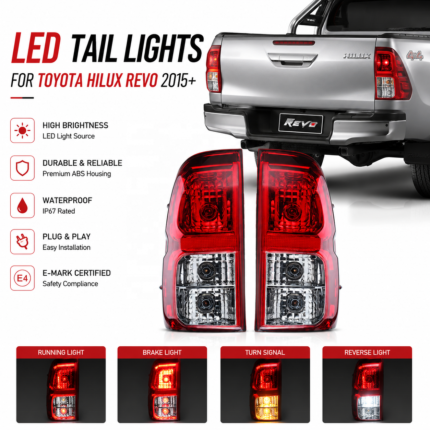 Plum blossom-shaped LED headlights for the 2024 Toyota LC76, high-configuration DRL sequential turn signals, and plug-and-play Bi-LED projector.