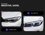 Specifically designed for BMW 3 Series F30/F35, upgraded with M4 G22 gold-eyed spoon-shaped laser lens headlight assembly - Yellow - Image 2