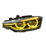 DBH Auto Parts for BMW 3 Series F30 F35 2013-2018: Yellow, White, and Red Smoked V3 Style Tricolor DRL LCI Style LED Headlights - Image 4