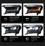 HILUX REVO ROCCO LED Headlights 2021-2024 Headlights, HILUX DRL Turn Signals, High-Resolution Car Accessories - Black, Left + Right - Image 3