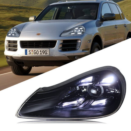 LED taillight assembly retrofit for Porsche 911 997 series 2005-2008 models, including LED daytime running lights, turn signals, and reversing lights - Black.