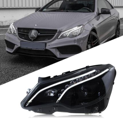 New red LED taillights, brake lights, and turn signals for Mercedes-Benz S-Class Coupe W217 model - LED taillights - black finish - single side.