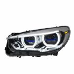 Suitable for 2007-2013 X5 E70 models, retrofitting with G05 spoon-shaped dual-color laser headlight assembly, featuring gold-eyed DRLs - natural white. - Image 2