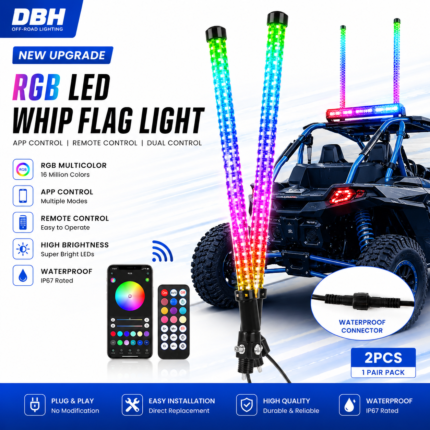 RGBW LED Rock Light Kit, APP and Remote Controlled, Off-Road Vehicle Underbody Lights, Waterproof Underbody Lights, Suitable for Jeeps, ATVs, UTVs, Trucks - RB格, Customized