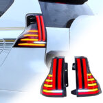 One set of smoke-colored LED taillights suitable for Toyota 4Runner 2010-2022 rear light assemblies.