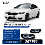 LED Laser Dual-Color DRL Yellow and White Headlights for BMW 3 Series E90 (2005-2012) G22 Model - Plug and Play - Compatible with Original Xenon Headlights with AFS