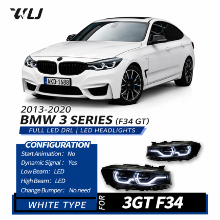 LED Laser Dual-Color DRL Yellow and White Headlights for BMW 3 Series E90 (2005-2012) G22 Model - Plug and Play - Compatible with Original Xenon Headlights with AFS