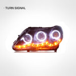 LED headlight assembly with LED DRL dynamic sequential turn signal projector lens for Toyota Corolla 2011-2013 models - White - Image 3
