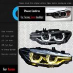 This is a modified dual-color LED projector headlight assembly suitable for BMW 3 Series F30, F35, and F31 models from 2012 to 2019. (2016-2019 Original LED) - Image 8