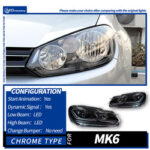 Golf 5 headlights 2006-2010 DRL LED upgrade turn signal headlight modification assembly signal car parts Volkswagen - Image 8