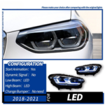 Suitable for 2012-2019 3 Series F30/F35 models, retrofitting to 2023 models with dual hook black base LED lens headlights, PC/ABS material, 12V, brand new - Factory halogen light source - Image 7