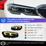 Car lighting system, car parts, LED headlights, BMW 5 Series G30 530 525 540 laser headlight upgrade - left/right, 21-23 LCI LED indicator lights - Image 9