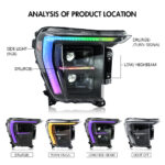Ford Focus MK3 2015/2018 Headlight Retrofit with LED Car Parts, Headlight Lens Projector, Plug and Play Headlights - Suitable for Original Halogen Bulbs - Image 3