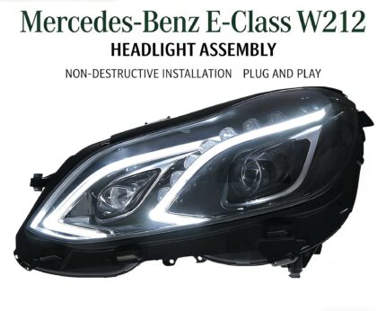 Headlight assembly for 2014-2017 Mercedes-Benz S-Class W222, Maybach-style LED DRL headlights - no bumper replacement required.