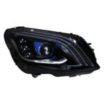 This headlight assembly is suitable for 2014-2017 Mercedes-Benz S-Class W222 vehicles. It features a Maybach-style upgraded LED headlight guide (DRL) in white, transforming the 2014-2017 Mercedes-Benz S-Class into a completely redesigned style. - Image 5