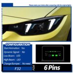 DBH Auto Parts for BMW 2014-2020 4 Series F32 F33 F36 M3 M4 F80 F82 Snake-Eye Style Yellow-White Dual-Color Headlights - F82 Ten-Pin, Correct - Image 9