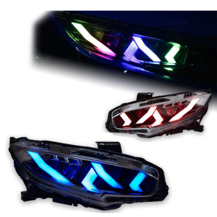 Honda Accord LED Headlight Projector Lens 2008-2012 Accord No. 8 Headlight Drl Automotive Parts Car Lights - Cool White, Left + Right