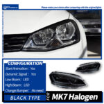 Dual-lens upgrade kit for 2009-2012 Volkswagen Golf 6 headlight assemblies (12V 6000 lumens 3000K LEDs) - Black, Right-hand drive - Image 8