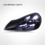 LED taillight assembly retrofit for Porsche 911 997 series 2005-2008 models, including LED daytime running lights, turn signals, and reversing lights - Black. - Image 2
