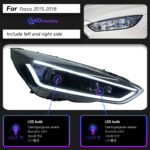 Taillights for 2015-2018 Ford Focus hatchback models; Mercedes-Benz LED turn signals, brake lights, and rear taillight assembly - Red. - Image 7