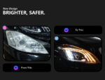 Suitable for 2013-2019 W447, LED projection headlight assembly with DRL dynamic turn signals, automotive replacement parts - natural white. - Image 2