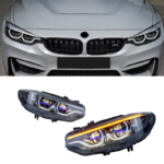 Upgrade your BMW 5 Series GT 2010-2017 Dual-L Blue Eyebrow Plug and Play Full LED Headlight Assembly - One headlight, no bumper replacement required.