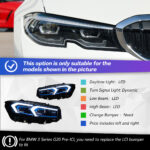Car lighting system, car parts, LED headlights, BMW 5 Series G30 530 525 540 laser headlight upgrade - left/right, 21-23 LCI LED indicator lights - Image 7