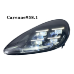 For 2011-2018 Porsche Cayenne models, plug-and-play headlight assembly upgrade to the new 2024 front matrix headlights - US specification, 2015-2018 models (blue band up/down self-test). - Image 2