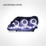 LED headlight assembly with LED DRL dynamic sequential turn signal projector lens for Toyota Corolla 2011-2013 models - White - Image 2