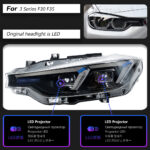LED headlights for BMW F34 3 Series GT 2013-2020 models, F34 DRL turn signals, high beams, angel eyes - tool accessories - white - Image 9