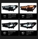 Suitable for 2011-2014 Mercedes-Benz C-Class W204 headlight assemblies (C200, C260). Upgrades to turn signals with LED lenses. - Original halogen lights. - Image 4