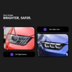 LED Crystal Daytime Running Lights, Turn Signals, and Angel Eye Projector Lights for 2015-2018 Ford Focus Models - 12V 55W (One Headlight, 72 Watts) - Image 3