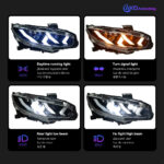Honda Accord LED Headlight Projector Lens 2008-2012 Accord No. 8 Headlight Drl Automotive Parts Car Lights - Cool White, Left + Right - Image 3