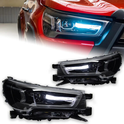 LED headlight assembly for Ford F150 2015-2017 models, 140W sequential turn signals, DRL dual LED projector plug and play - Cool White