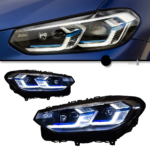 Suitable for 2012-2019 3 Series F30/F35 models, retrofitting to 2023 models with dual hook black base LED lens headlights, PC/ABS material, 12V, brand new - Factory halogen light source - Image 6