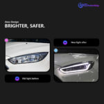 Taillights for 2015-2018 Ford Focus hatchback models; Mercedes-Benz LED turn signals, brake lights, and rear taillight assembly - Red. - Image 6