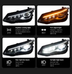 Modified Headlight Assembly for BMW 3 Series E90 2005-2012 Upgrade LED DRL Dynamic Flowing Turn Signal Projector Head Lamp - headlight+low beam LED - Image 4