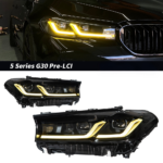 Suitable for BMW 5 Series headlight assemblies 2011-2017 F10 F18 upgraded with angel eye LED headlights - yellow.