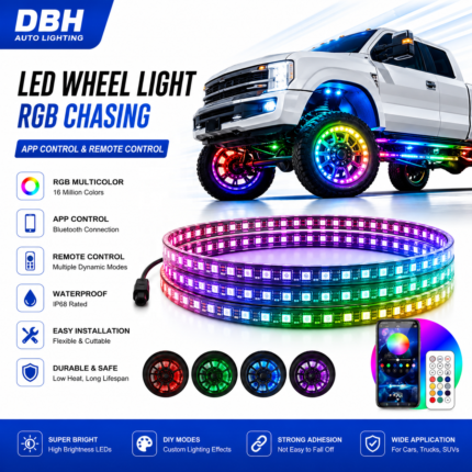 Custom RGB LED flagpole whip light, 12V IP65 waterproof, suitable for UTV, ATV, off-road dune shooting, and remote dual control via APP - RB格, Customized