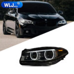 Customizable RGB color LED headlights for BMW F30, G20, G30, G01, E70, E90, E92, E84, and G22 series. - Blue, customizable.