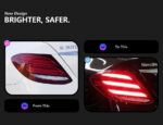 High-end LED daytime running lights, turn signals, and LED lenses for 2015-2019 Mercedes-Benz GLA headlight assemblies - Original halogen headlights. - Image 2