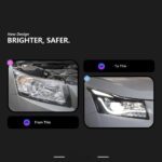 Dedicated 06-10 Chevrolet Aveo 12V 30W LED headlight assembly upgrade with three-eye design - one pair of three-cover headlights - Image 4