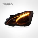 New red LED taillights, brake lights, and turn signals for Mercedes-Benz S-Class Coupe W217 model - LED taillights - black finish - single side. - Image 3