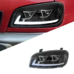 LED headlight assembly for Toyota Corolla 2013-2018 models, LED DRL turn signals, dual projection lens headlights - white.