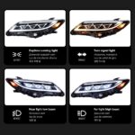 LED headlight assembly suitable for 1998-1999 models, 12V 55W 4000 lumens 6000K sequential turn signals, DRL retrofit/upgrade - white. - Image 4