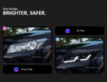 LED headlight assembly for Honda Accord 8th Generation G8 2008-2012 models, LED DRL turn signals with angel wing styling upgrade - single unit. - Image 3