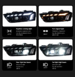 Suitable for 2013-2018 Audi Q3 rear light assemblies, used for retrofitting LED driving lights, brake lights, wiper lights, and turn signals. - Original LED version, blacked-out version. - Image 4
