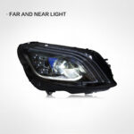 This headlight assembly is suitable for 2014-2017 Mercedes-Benz S-Class W222 vehicles. It features a Maybach-style upgraded LED headlight guide (DRL) in white, transforming the 2014-2017 Mercedes-Benz S-Class into a completely redesigned style. - Image 4